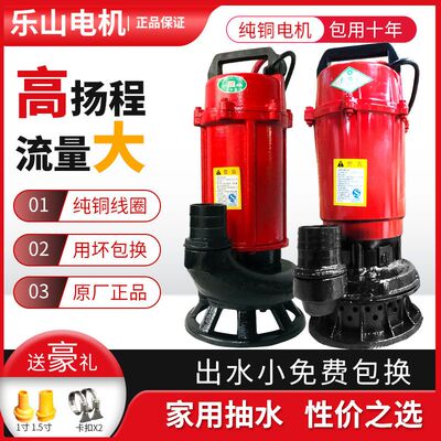 潜水泵家用220v单相大流量高扬程耐腐蚀抽粪池泥浆污水泵乐山电机
