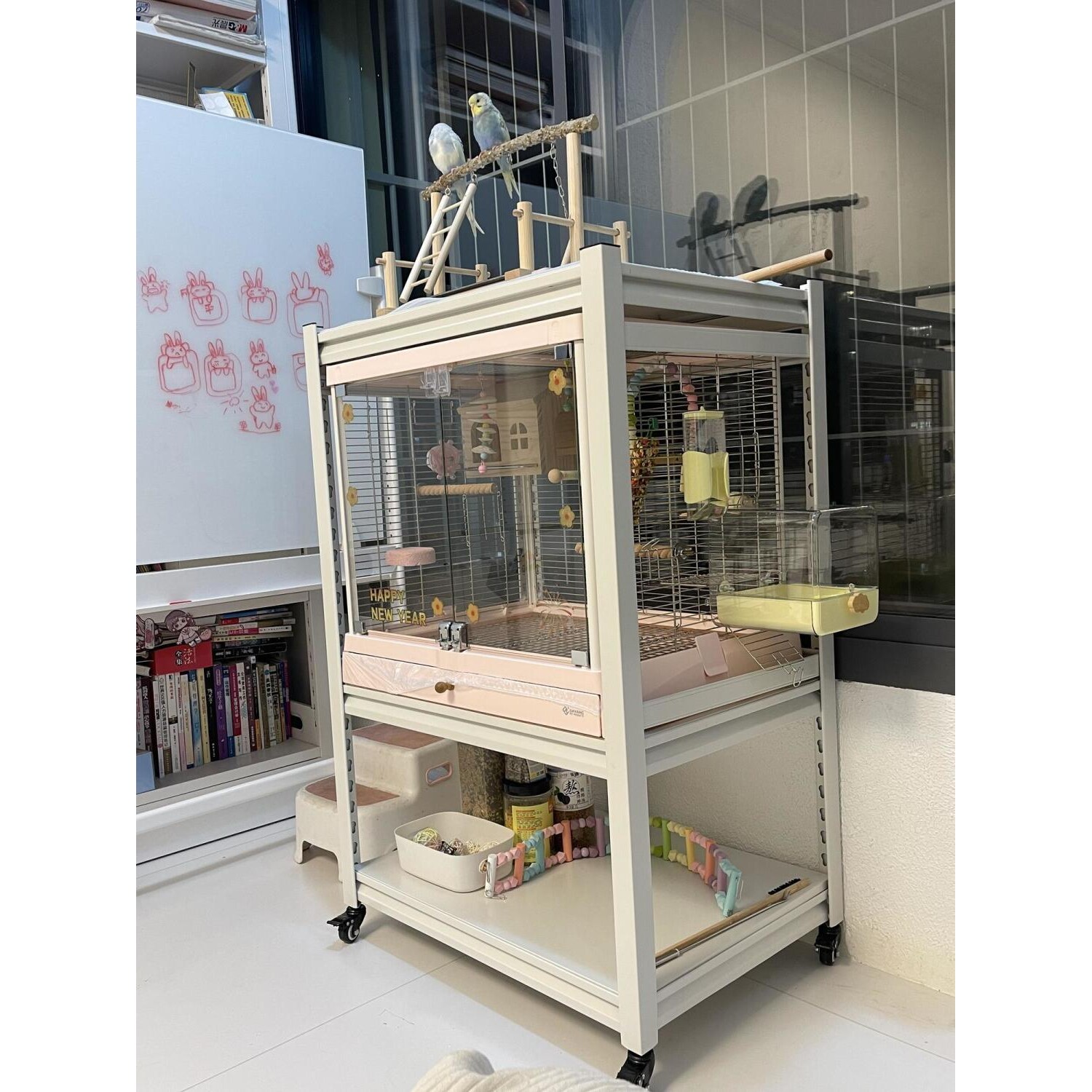 鸟笼置物架格架鸟笼架达洋鸟笼置物架落地宠物用品放置架专用架图片