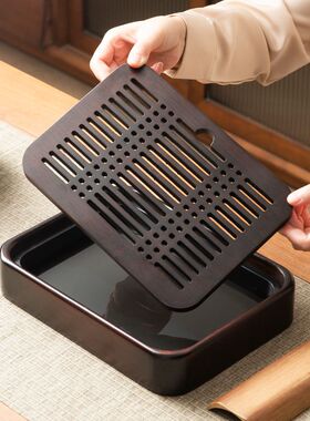 x25小茶盘圆形正方形壶承储水式清仓茶具便携式旅行全套户外托盘