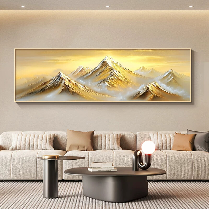 画背景墙图装饰画床头挂画现代靠山大气客厅卧室背靠简约金山沙发