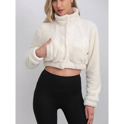 S 11247 Fur Short Jacket 仿皮草短外套 跨境欧美亚马逊速卖