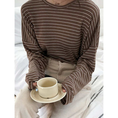 H 18515 Stripe Long Base Tee 条纹长袖打底衫跨境速卖通亚