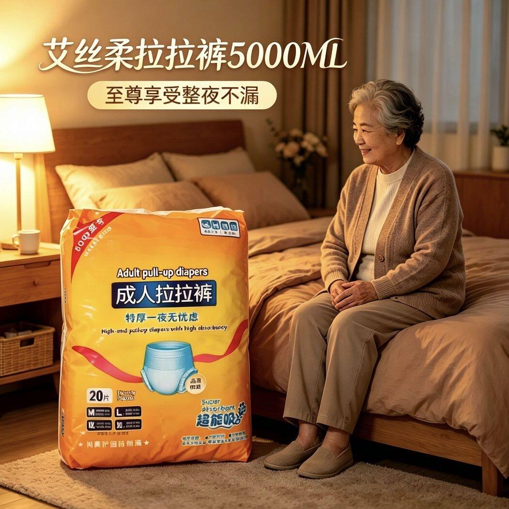 艾丝柔5000ML成人拉拉裤老年人内裤型纸尿裤一次性男女尿不湿特厚