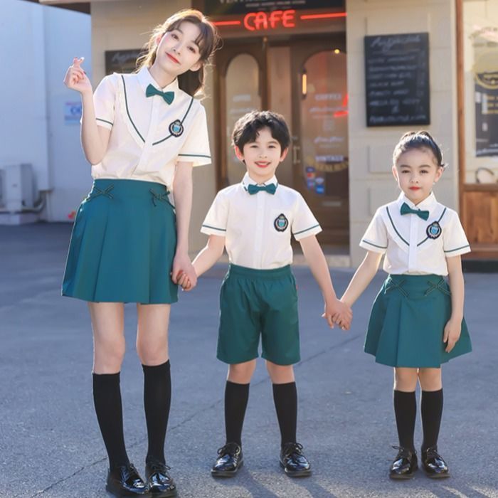 幼儿园园服夏季套装中小学生校服英伦风儿童班服大合唱短袖演出服