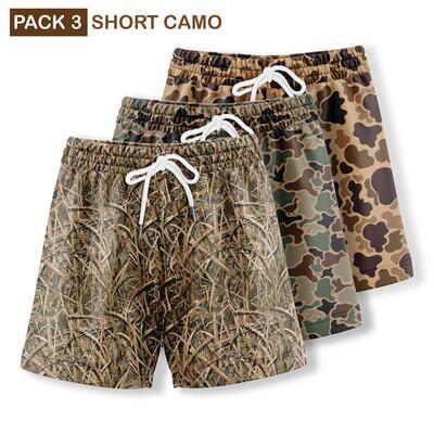 Pack 3 Duck Hunting Camo Shorts With 5 Inch Inseam for Men