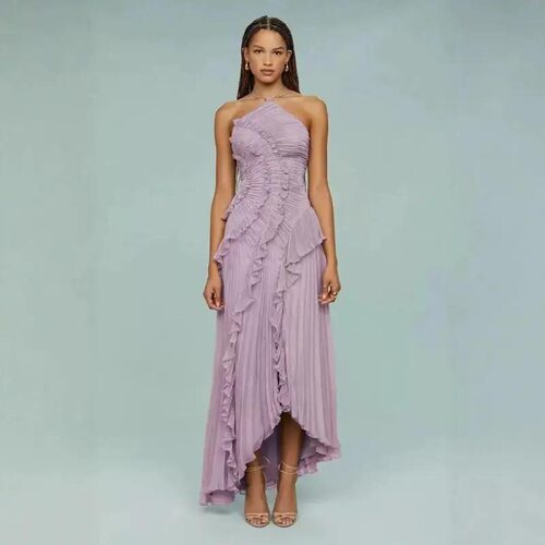 Highend Chiffon Dress for Women Ruffled Pleated Design