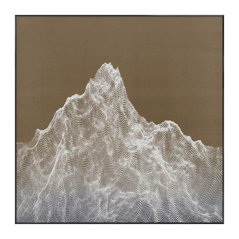 抽象山峰线条肌理浮雕油画现代简约入户玄关装饰画客厅玄幻壁挂画