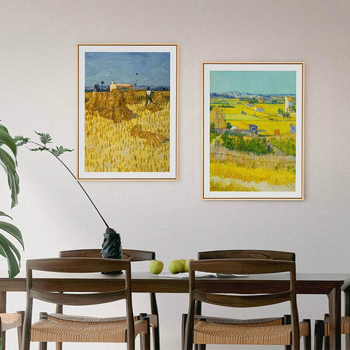 十七小众艺术梵高麦田丰收油画玄关装饰画客厅沙发背景墙挂画卧室