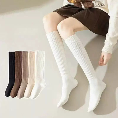 5 Pairs of Women's Warm Thick Calf Socks Slim Fit Solid