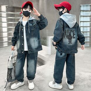 男童套装儿童春季牛仔两件套2026新款春天男孩新款中大童一整套帅