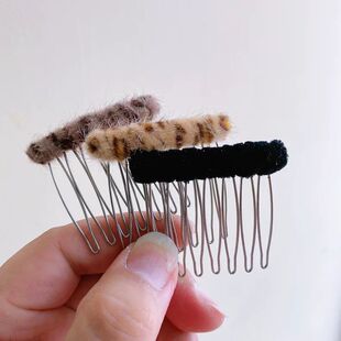 倒插梳发夹发量少日系发卡发夹发梳碎发夹头饰 蝴蝶结 丝绒豹纹甜