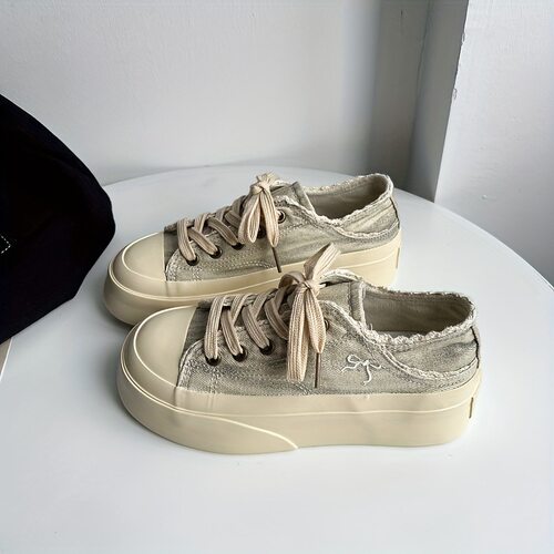 S 39787 Thick sole canvas shoes 厚底绑带帆布鞋跨境速卖通