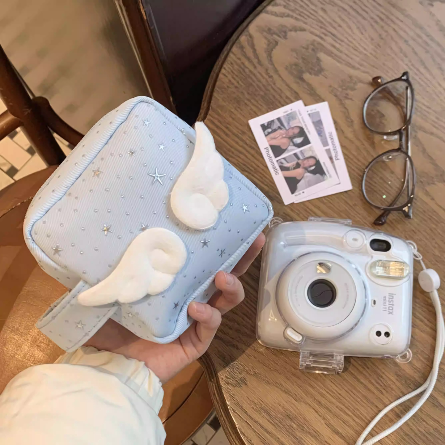 韩系星星翅膀拍立得收纳包女外出便携相机包富士mini12专用保护壳