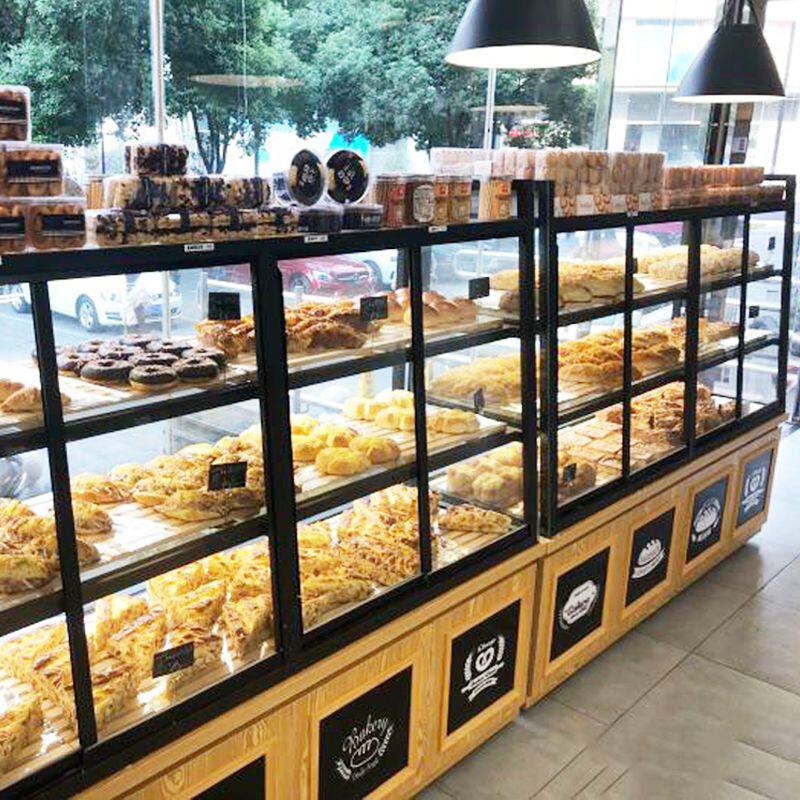 面包柜面包展示柜中岛柜台蛋糕店玻璃边柜商用糕点架子烘焙展示架