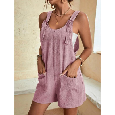 J 70646 Camisole romper overalls 吊带短裤连体背带裤跨境