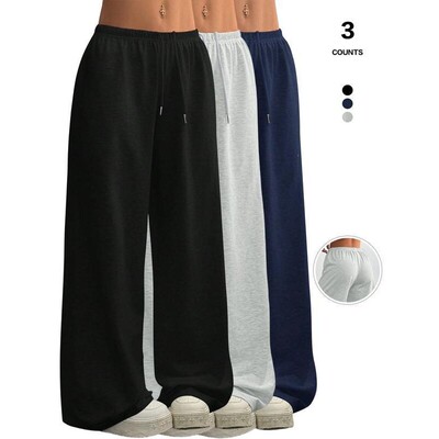 Womens Four Seasons Simple Front Tie Loose Sweatpants