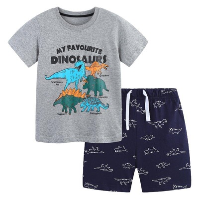 K 88965 Summer Dinosaur Print T-Shirt 恐龙印花T恤 跨境欧美外