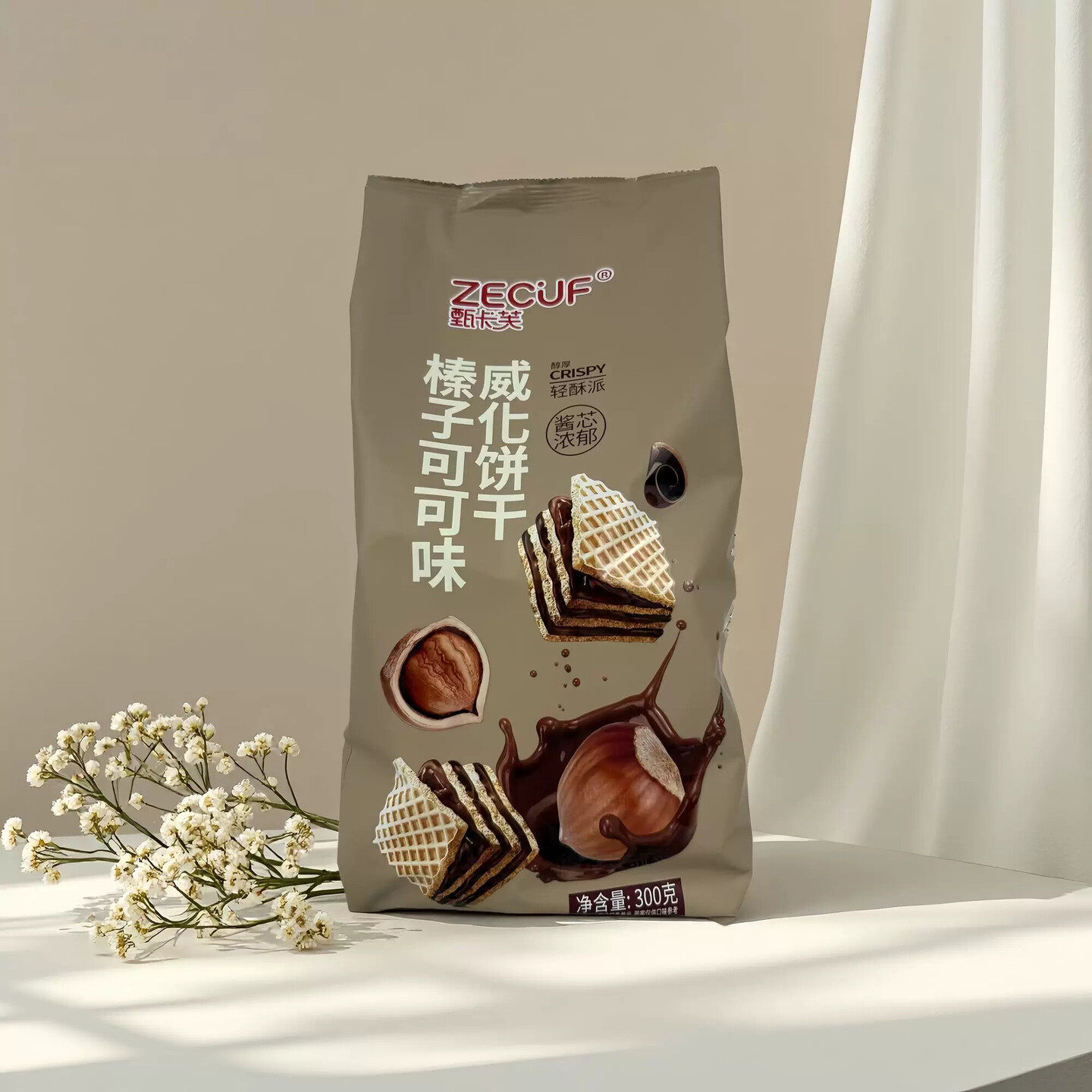 D甄卡芙威化饼干咖啡老酸奶味300g独立小包装办公室点心网红小零