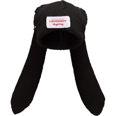 Playful Bunny Design Warm Knit Hat with Long Ears Fluffy