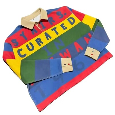 Syairs Curated New Retro Streetwear Letters Elements Polo