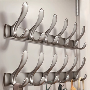 衣柜外侧面挂钩一排式免打孔墙上挂衣架壁挂打孔入户门挂衣钩高级