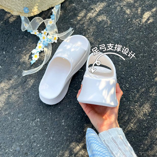 不累脚！足弓支撑拖鞋eva防臭防滑女士厚底增高外穿海边沙滩凉鞋