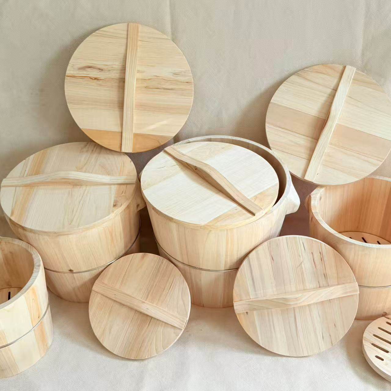 蒸饭木桶大中小木甑子家用纯手工杉木木桶饭商用餐厅糯米饭蒸笼架