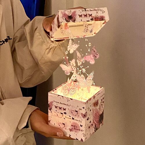浪漫蝴蝶灯小夜灯卧室床头装饰氛围灯小摆件女生新年礼物创意灯饰