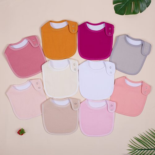 I 44321 Soft Plain Weave Bibs 婴儿纱布围嘴 亚马逊跨境欧美外