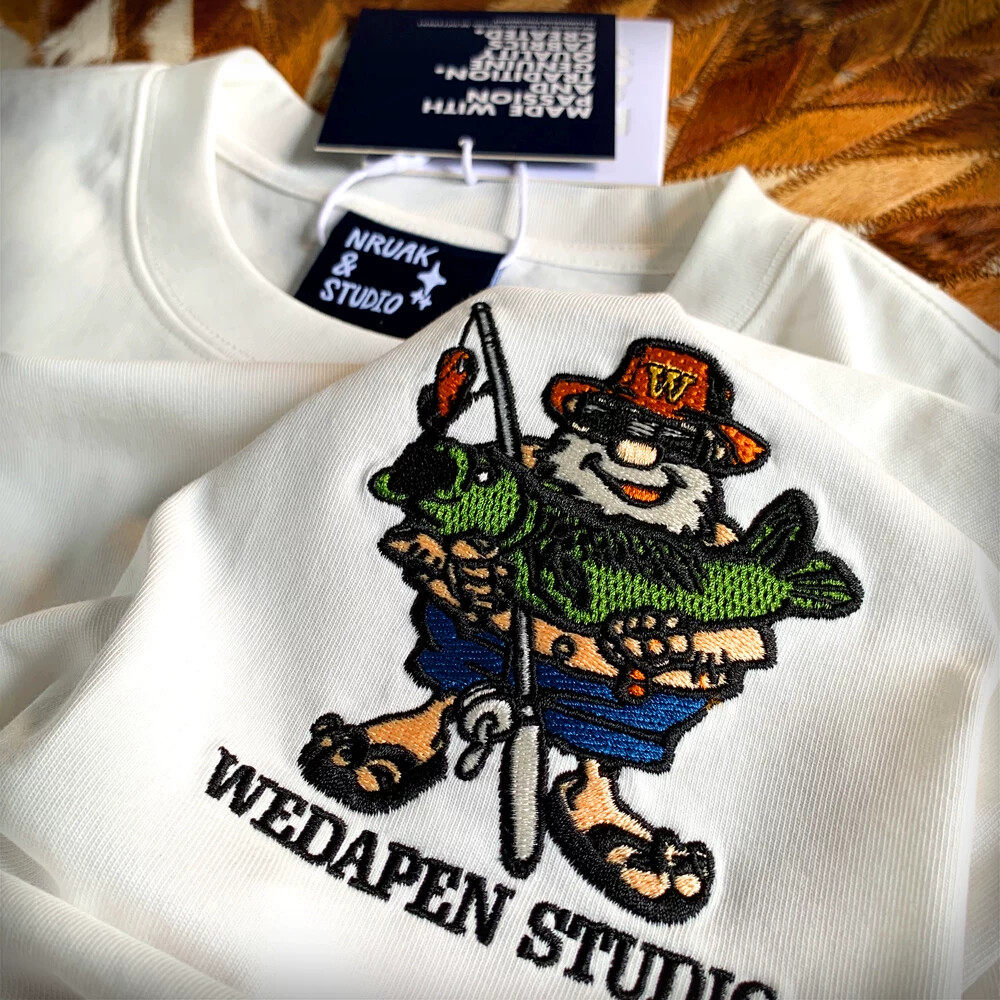 重磅刺绣短袖T恤男夏季新款美式复古打底衫潮牌宽松百搭圆领上衣