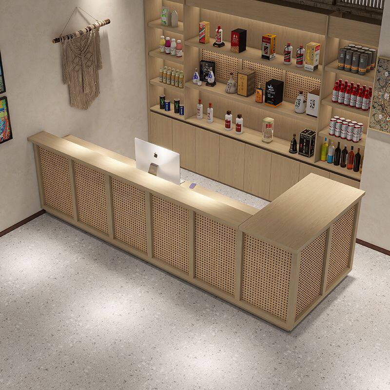 现货商铺饭店餐饮店小型店铺转角LD型前台收柜台酒柜套装组合吧台
