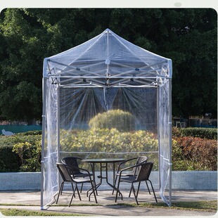摆摊挡风神器挡风阳光房帐篷全透明摆摊保温篷庭院防雨晒太阳折叠