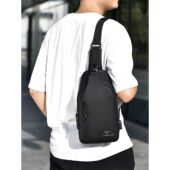 帅桐袋鼠男生胸包2025新款 休闲随身便携背包大容量运动单肩斜挎包