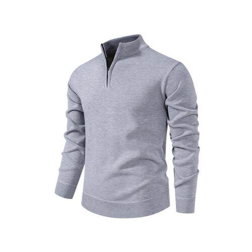 Mens Fall Winter HalfZip Stand Collar Fleece Pullover