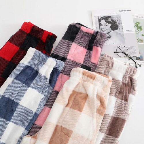 2025 Pajama Pants Warm Flannel Casual Loose Fleece Lounge