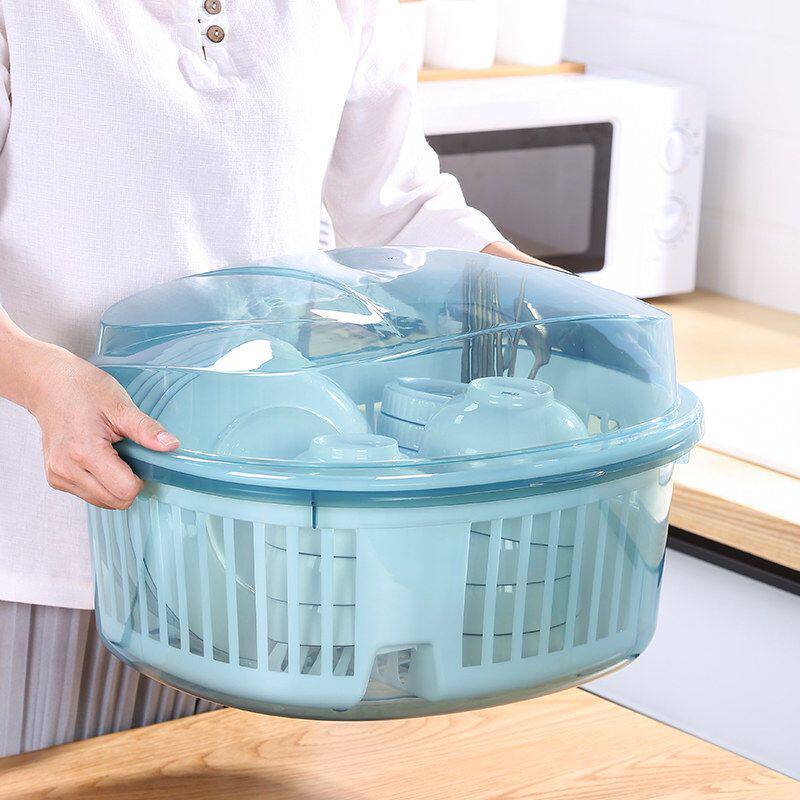 厨房碗筷沥水架塑料带盖餐具碗柜台式碗碟置物架沥水篮收纳盒神器