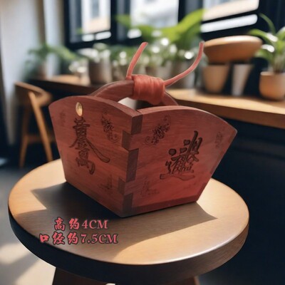 桃木全手工日进斗金小斗摆件客厅玄关卧室厨师中式欧美式尺寸7.5c