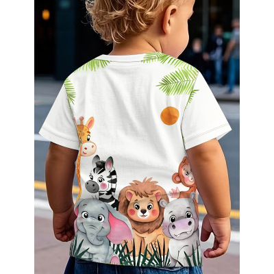 I 81464 Kids Print Short Sleeve 儿童印花短袖衫跨境速卖通