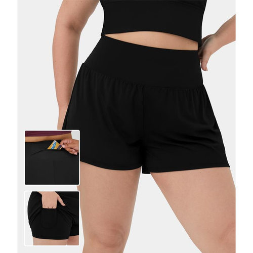 E 77748 High-waist fake two-piece yoga shorts 高腰假两件瑜伽
