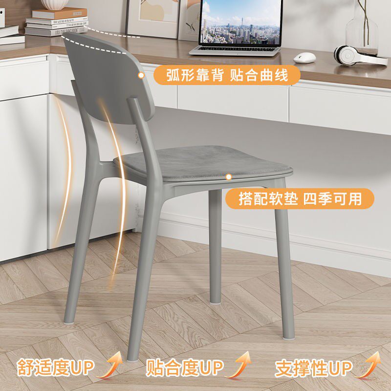 【满两把包邮】塑料椅子餐椅餐桌椅可叠放椅书桌椅轻奢商用凳子靠