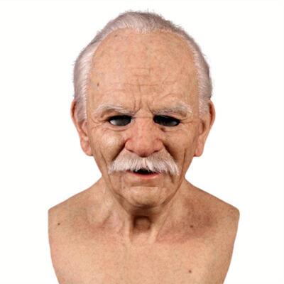 High Quality Creepy Old Man Latex Mask Realistic Wrinkle