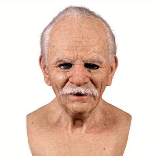 High Quality Creepy Old Man Latex Mask Realistic Wrinkle