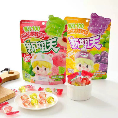 新期天泡泡玛特小甜豆下午茶网红爆款软糖联名零食MINI棒棒糖60g
