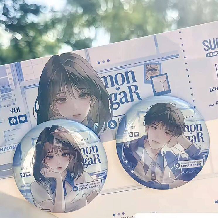 柠檬汽水糖周边吧唧徽章自制高颜值胸针礼物收藏谷子小红书同款