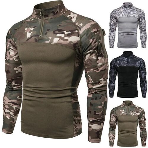 Mens Camouflage Tactical Clothing Combat Shirt long sleeve