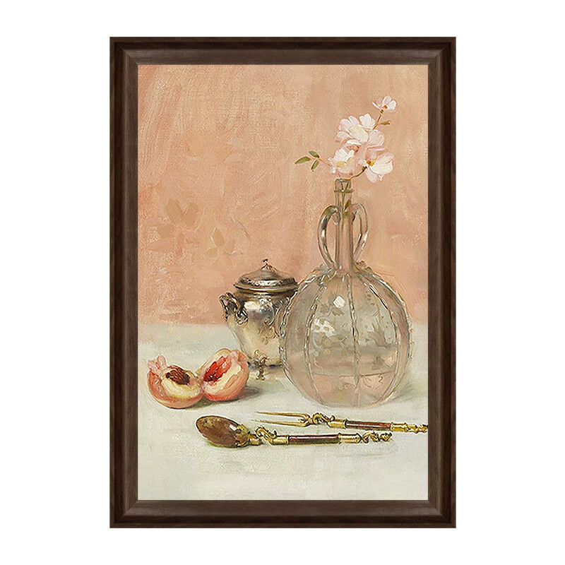 手绘欧式静物装饰画 客厅玄关肌理感餐桌摆件可尺寸