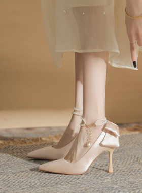 316-202高跟鞋女婚鞋主婚纱新娘鞋百搭日常可穿订婚礼服鞋大小码