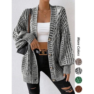 【Plus Size】 Women's Casual Loose Fitting Sweater Coat