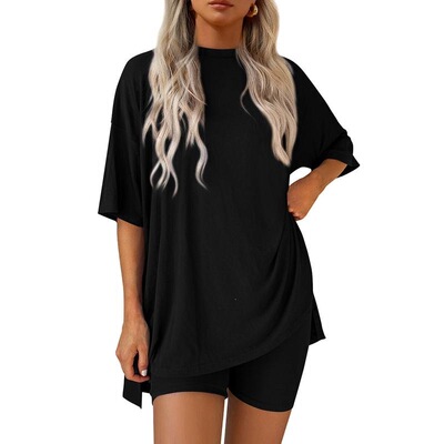 V 26650 Women's Casual Split Shorts Set 居家短裤套装 跨境代