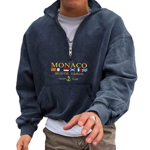 St Newst New Mens Monaco Yacht Club SweatshirtCasual Vneck